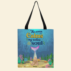 Beach Girls The Ocean Calms My Restless Soul Personalized Tote Bag - Tote Bag - GoDuckee