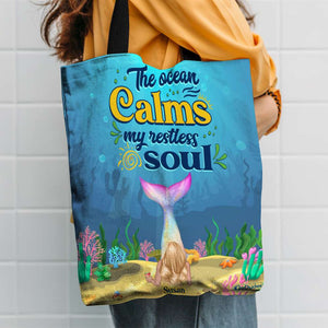 Beach Girls The Ocean Calms My Restless Soul Personalized Tote Bag - Tote Bag - GoDuckee