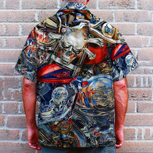 American Biker Pattern Hawaiian Shirt - Hawaiian Shirts - GoDuckee