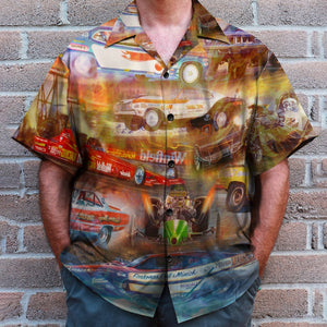 Drag Racing Hawaiian Shirt - Drag Car Pattern - Hawaiian Shirts - GoDuckee