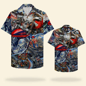 American Biker Pattern Hawaiian Shirt - Hawaiian Shirts - GoDuckee