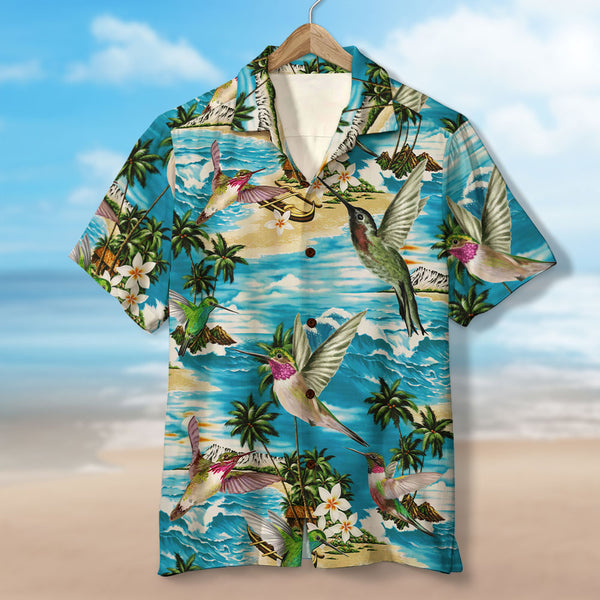 GoDuckee Hawaiian Tiki with Tropical Pattern - Hawaiian Shirt, Aloha Shirt