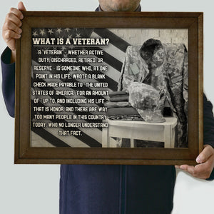 Personalized Veteran Poster - What Is A Veteran - Black & White Flag & Military Uniform - Poster & Canvas - GoDuckee