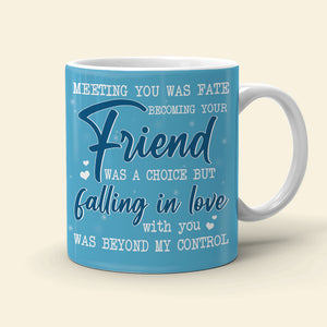 Falling In Love With You, Anniversary Couple Chilling White Edge to Edge Mug - Coffee Mug - GoDuckee