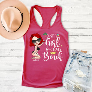 Just A Girl Who Loves Beach Personalized Beach Girl Shirts, Gift For Girls - Shirts - GoDuckee