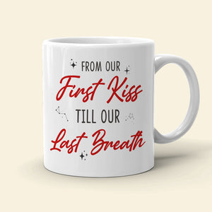 From Our First Kiss Till Our Last Breath, Kissing Galaxy White Mug - Coffee Mug - GoDuckee