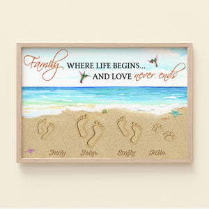 Family Where Life Begins And Love Never Ends - Personalized Canvas Print - Poster & Canvas - GoDuckee