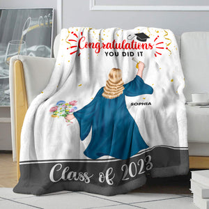 Congratulation You Did It Personalized Blanket, Graduation Gift - Blanket - GoDuckee