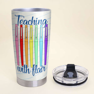 Personalized Teacher Tumbler - Teaching With Flair - Teacher Life - Tumbler Cup - GoDuckee