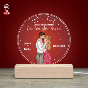 Under These Star Our Love Story Began - Personalized Couple Led Light - Gift For Couple - Led Night Light - GoDuckee