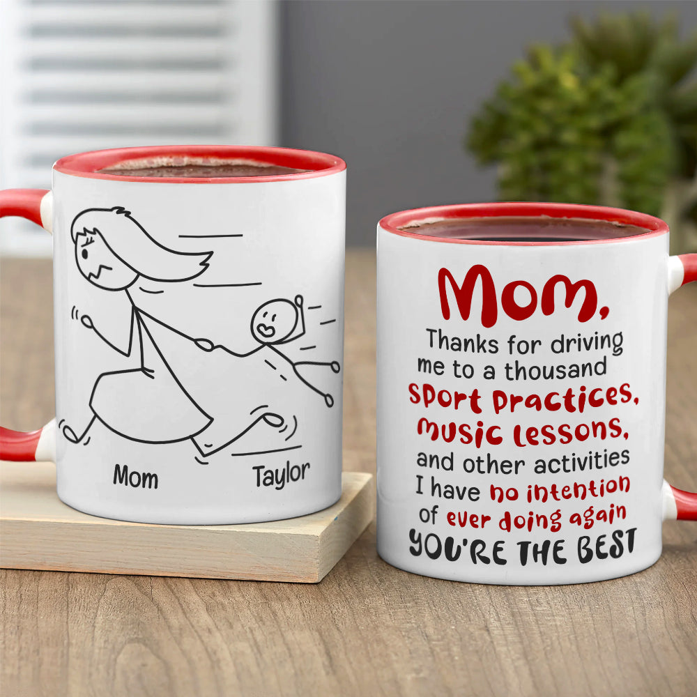 Mom You're The Best, Personalized Coffee Mug, Running With Mom Coffee Mug, Mother's Day Gift, Birthday Gift For Mom - Coffee Mug - GoDuckee