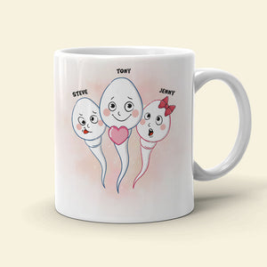 Mom Thanks For Not Letting Dad Splash Us, Personalized Coffee Mug, Funny Sperms Coffee Mug, Mother's Day, Birthday Gift For Mom - Coffee Mug - GoDuckee