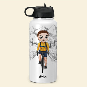 Personalized Cycling Dad Water Bottle - King Of The Dads - Gift For Dad - Water Bottles - GoDuckee