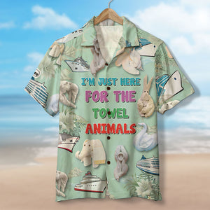 Cruising Hawaiian Shirt - Just Here For The Towel Animals - Hawaiian Shirts - GoDuckee