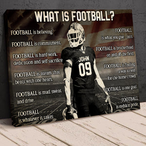 What Is Football, Custom Name & Number With Vintage Looking Wall Art Print - Poster & Canvas - GoDuckee