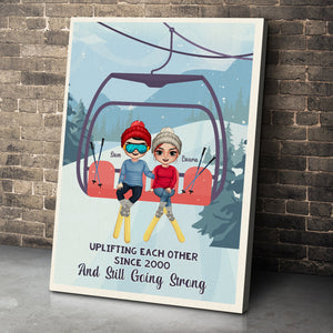 Uplifting Each Other And Still Going Strong, Personalized Ski Couple Poster & Canvas - Poster & Canvas - GoDuckee