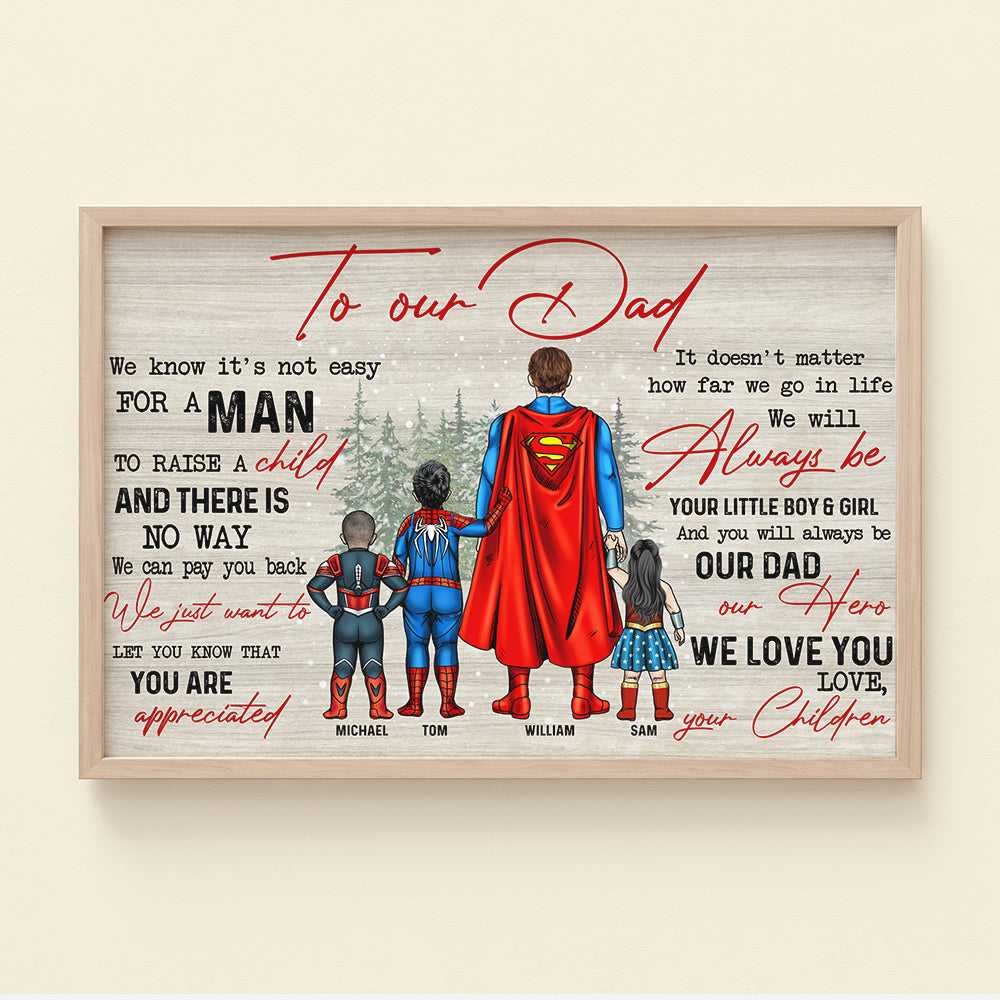 To My Dad I Love You Personalized Canvas Print, Gift For Father - Poster & Canvas - GoDuckee