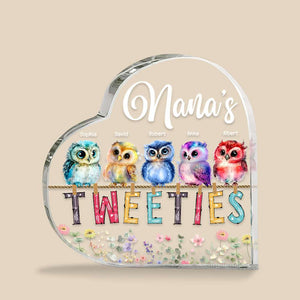 Grandma's Tweeties, Personalized Acrylic Plaque, Cute Little Birds Plaque, Gift For Grandparents - Decorative Plaques - GoDuckee