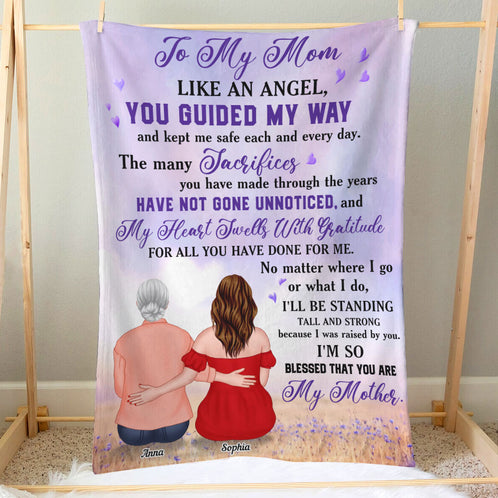 To My Mom Like An Angel - Personalized Blanket - Blanket - GoDuckee