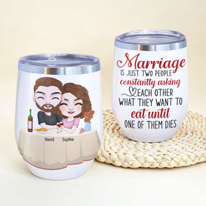 Marriage Is Just Two People, Personalized Tumbler, Gift For Couple - Coffee Mug - GoDuckee