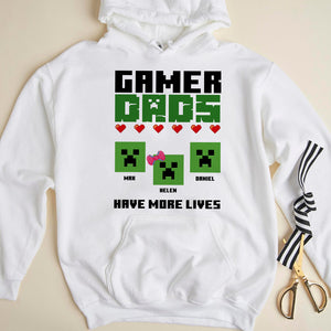 Gamer Dads Have More Lives - Personalized Shirts - Gift For Dad - Shirts - GoDuckee