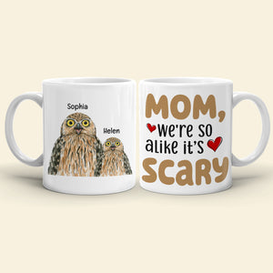 We're so alike, Personalized Coffee Mug, Sitting With Mom Coffee Mug, Mother's Day, Birthday Gift For Mom - Coffee Mug - GoDuckee