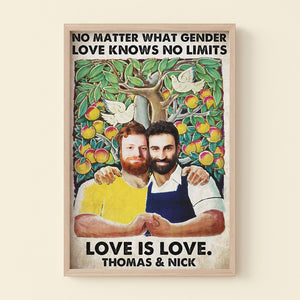 Love Has No Gender - Custom Photo LGBT Couple Canvas Print - Romantic Home Decor For LGBT Couples - Poster & Canvas - GoDuckee