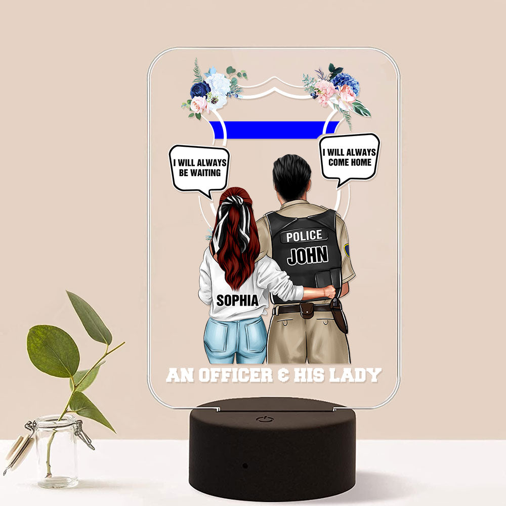 Police Couple An Officer And His Lady Personalized Led Night Light - Led Night Light - GoDuckee