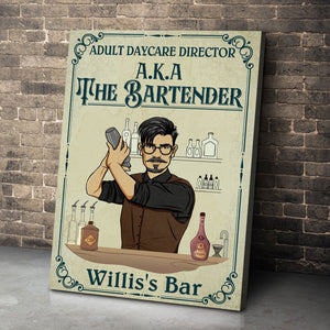 Personalized Shaking Bartender Poster - Adult Daycare Director - Retro - Poster & Canvas - GoDuckee