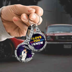 Love You To The Galaxy Far Far Away, Personalized Couple Keychain - Keychains - GoDuckee