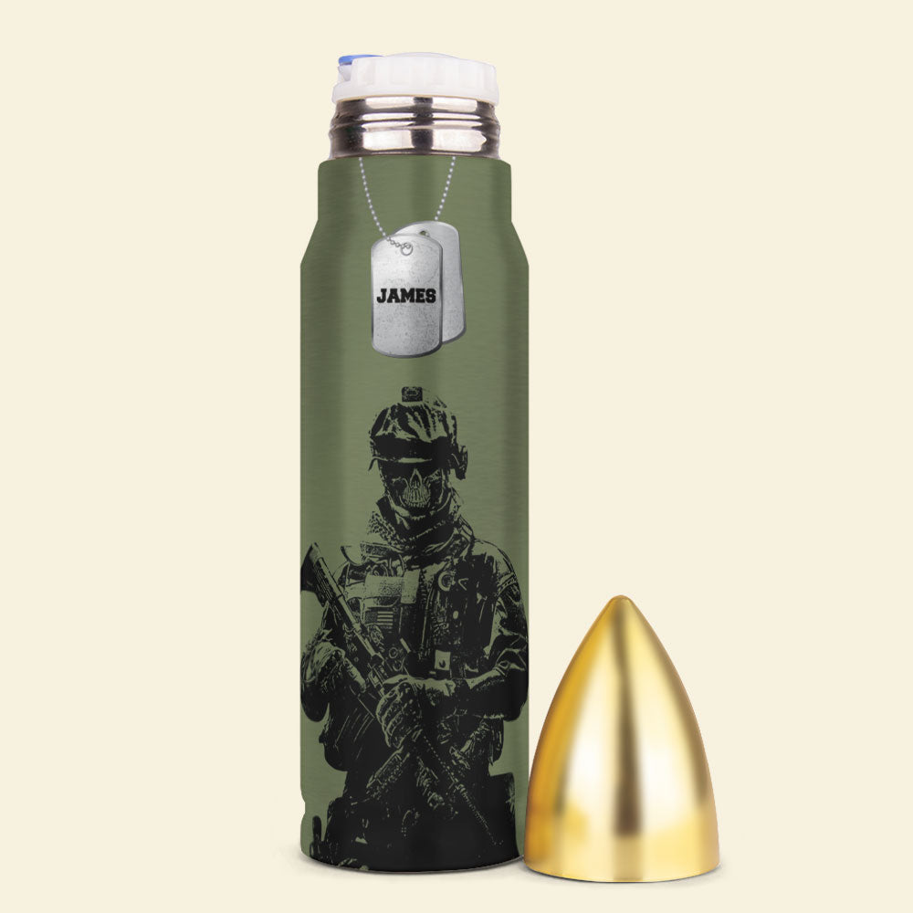 Veteran Bullet Tumbler - Custom Military Unit - Freedom Isn't Free I Paid For It - Water Bottles - GoDuckee