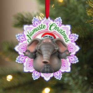 Yoga Namaste Christmas Elephant Personalized Christmas Ornament Gift For Yoga Lovers - Ornament - GoDuckee