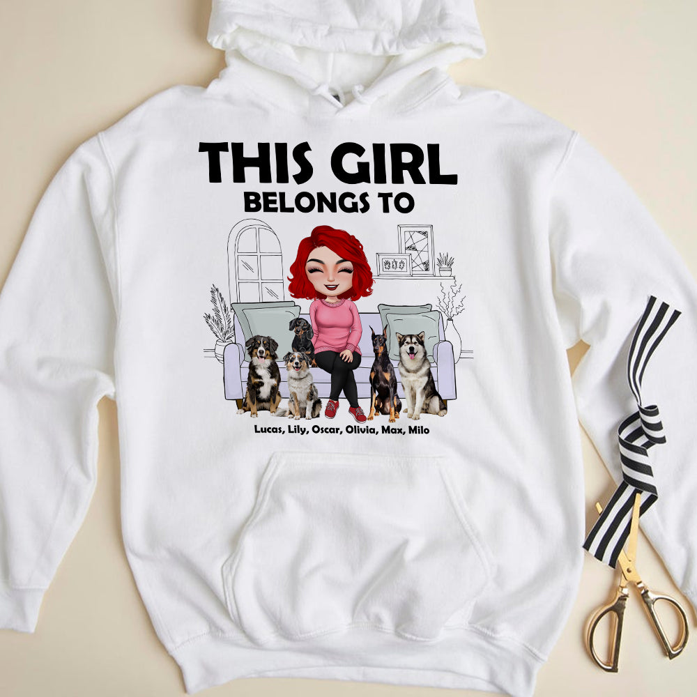 Personalized Single & Dog Shirt, This Girl Belongs To, Gift For Dog Lover - Shirts - GoDuckee