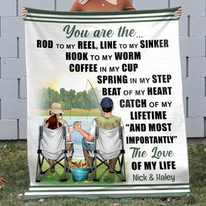 Fishing Couple You Are The Rod To My Reel, Personalized Blanket