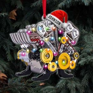 Drag Racing Hot Rod V8 Engine Different Color Custom Shape Ornament, Personalized Gift For Mechanic & Racer - Ornament - GoDuckee