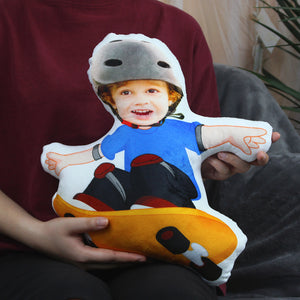 Custom Face Pillow, Love Family, Skateboard Boy - Pillow - GoDuckee