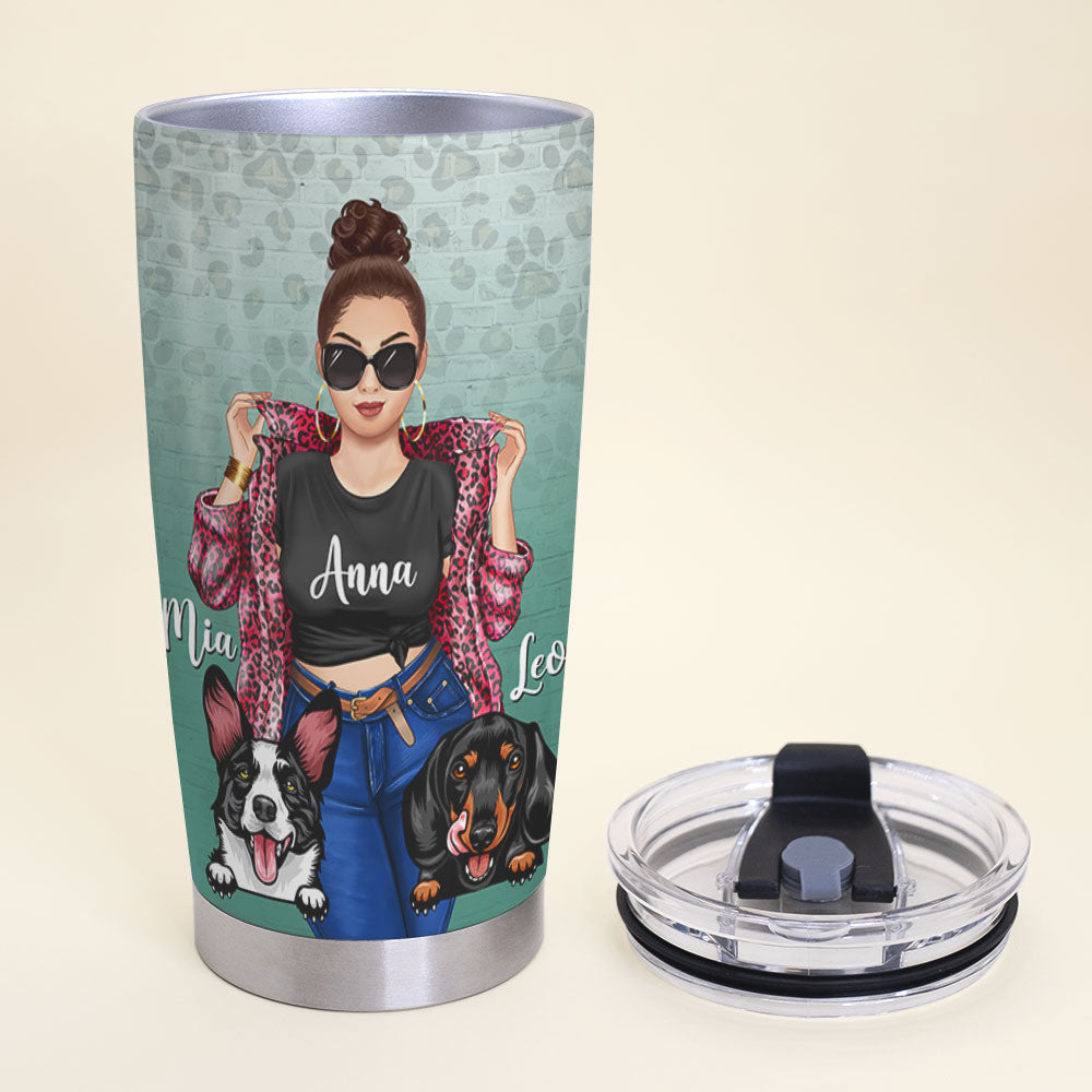 Personalized Dog Mom Tumbler - I'm More Of A Mama Paw - Leopard Patterns - Tumbler Cup - GoDuckee
