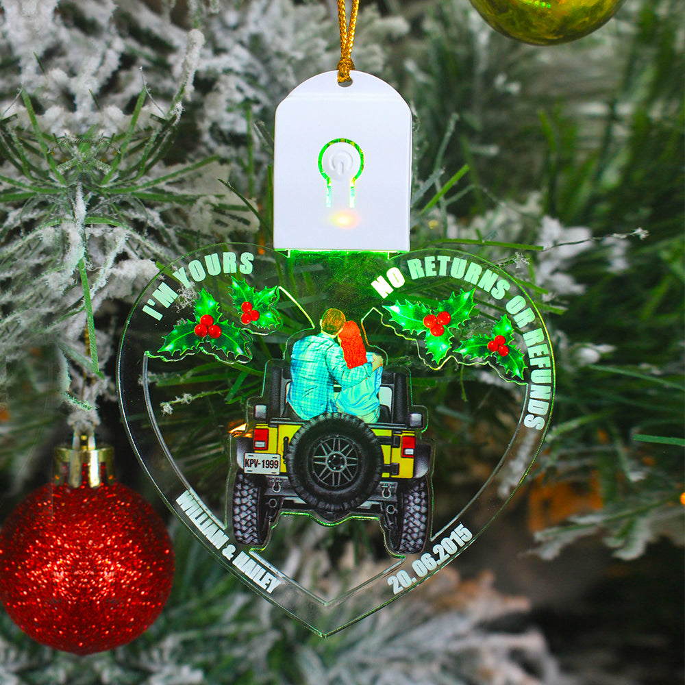I'm Yours No Returns Or Refunds Personalized Car Couple Ornament, Christmas Tree Decor - Ornament - GoDuckee