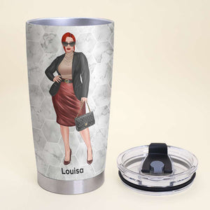 I Am Feminist Woman Powerful Personalized Boss Lady Tumbler Cup - Tumbler Cup - GoDuckee