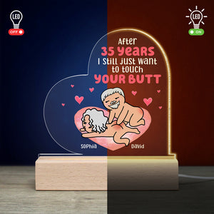 I Still Just Want To Touch - Gift For Couple - Led Light Wooden - Led Night Light - GoDuckee