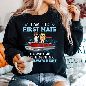 Pontoon Couple Captain-First Mate - Personalized Shirt - Shirts - GoDuckee