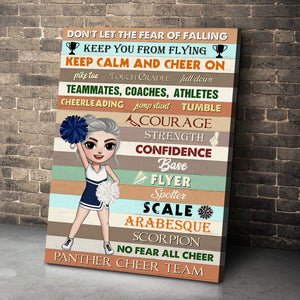 Personalized Cheerleading Girl Poster - Don't Let The Fear Of Falling Keep You From Flying - Poster & Canvas - GoDuckee