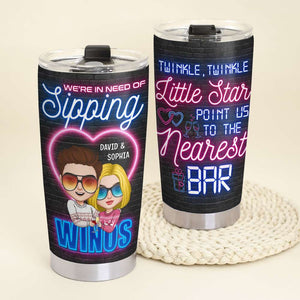 Couple In Need Of Sipping Winos, Twinkle Little Star Point Us To The Nearest Bar, Personalized Tumbler - Tumbler Cup - GoDuckee