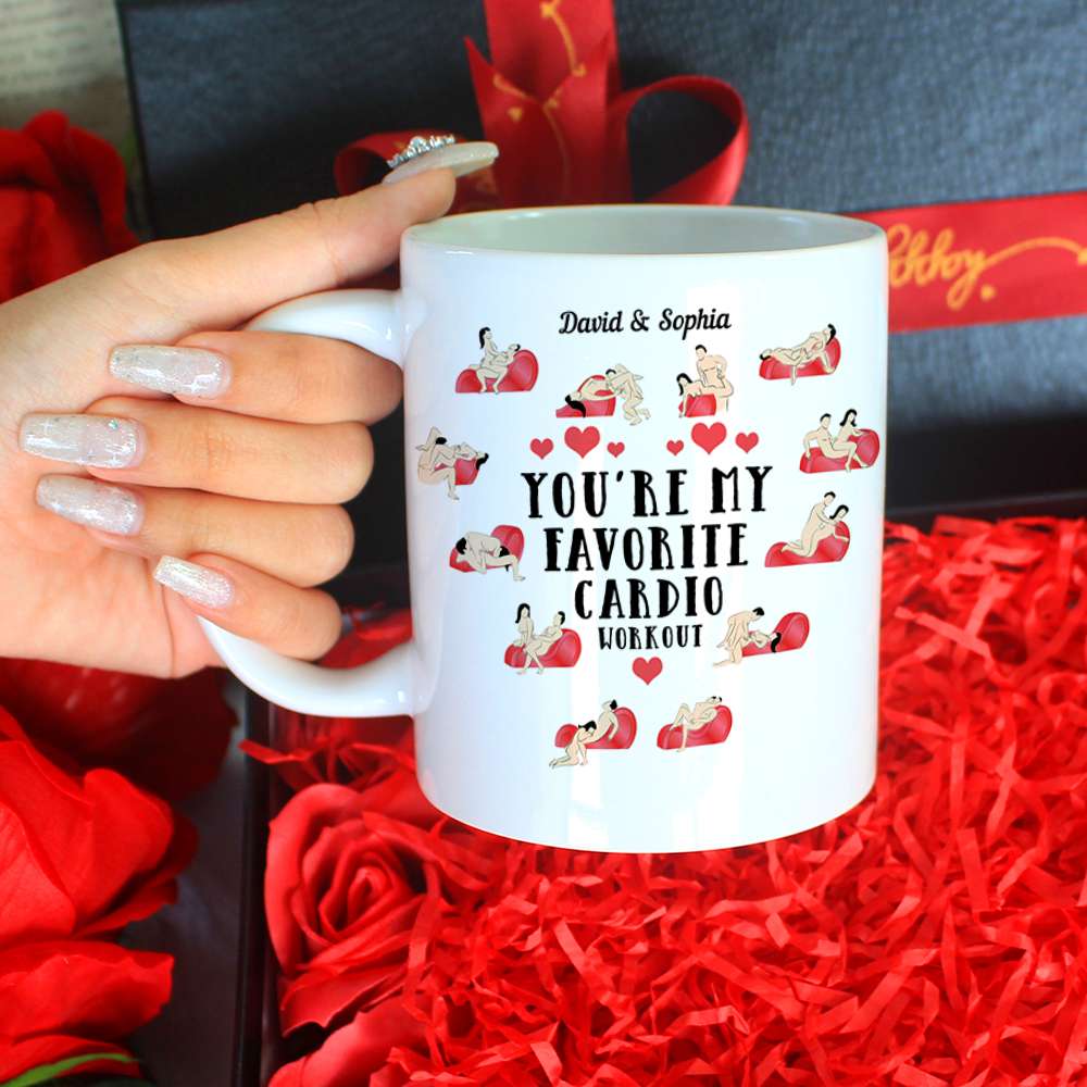 You're My Favorite Cardio Workout, Make Love Couple White Mug - Coffee Mug - GoDuckee
