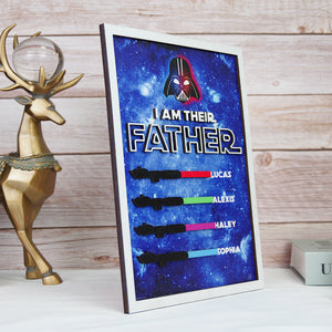 I Am Their Father, Personalized Layered Wood Sign Stand, Gifts for Dads - Wood Sign - GoDuckee