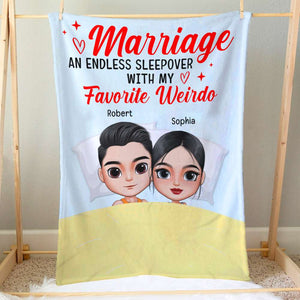 Couple Sometimes I Wake Up Grumpy, Personalized Blanket - Blanket - GoDuckee