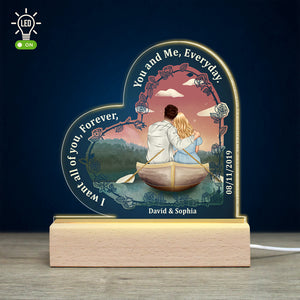 I Want All Of You, Forever, Personalized Couple 3D Led Light Wooden Base - Led Night Light - GoDuckee
