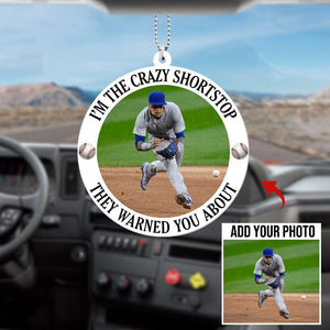 Baseball I Am Crazy Personalized Flat Car Ornament - Ornament - GoDuckee