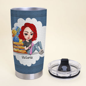 Personalized Knitting Girl Tumbler - This Is My Kind Of Foreign Language - Tumbler Cup - GoDuckee