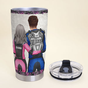 Personalized Motocross Couple Tumbler - Who Needs A Knight In Shining Armor When You Have A Faithful Country Boy - Tumbler Cup - GoDuckee